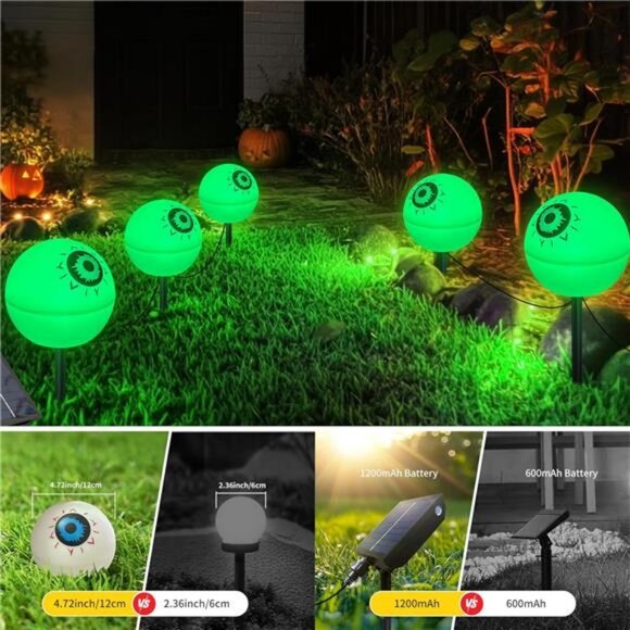 Outdoor Solar Lights Waterproof Decorations, 5 Pack Solar Globe Lights - Picture 7 of 8